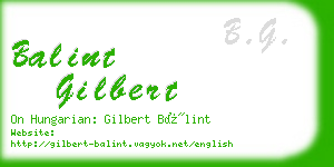 balint gilbert business card